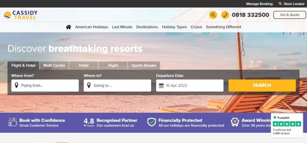 Cassidy Travel Homepage