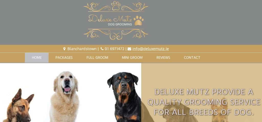 Deluxe Mutz Dog Grooming Homepage