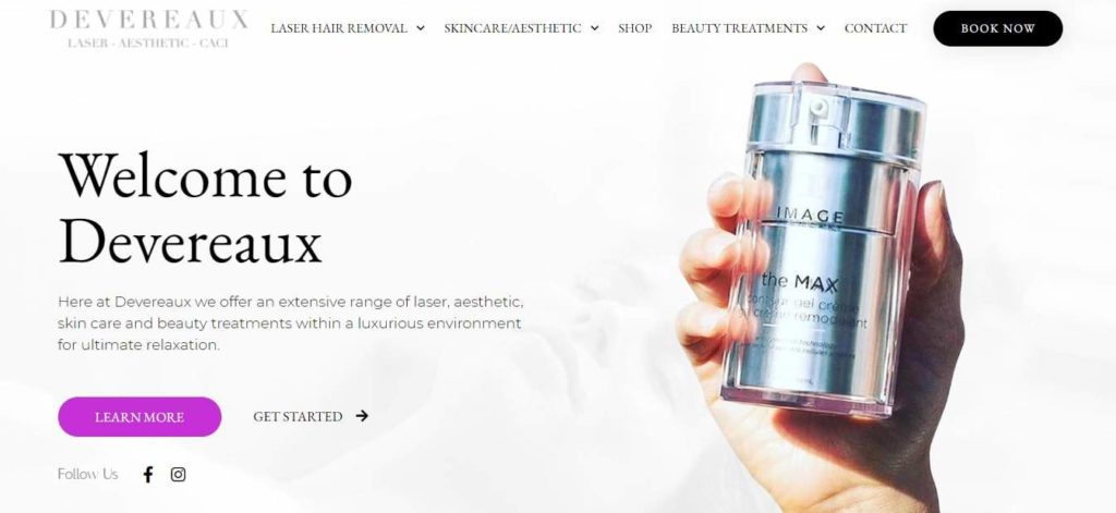 Devereaux Beauty Clinic Homepage