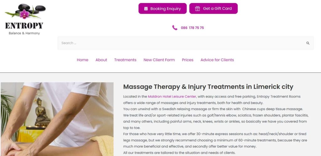 Entropy Treatment Rooms Homepage