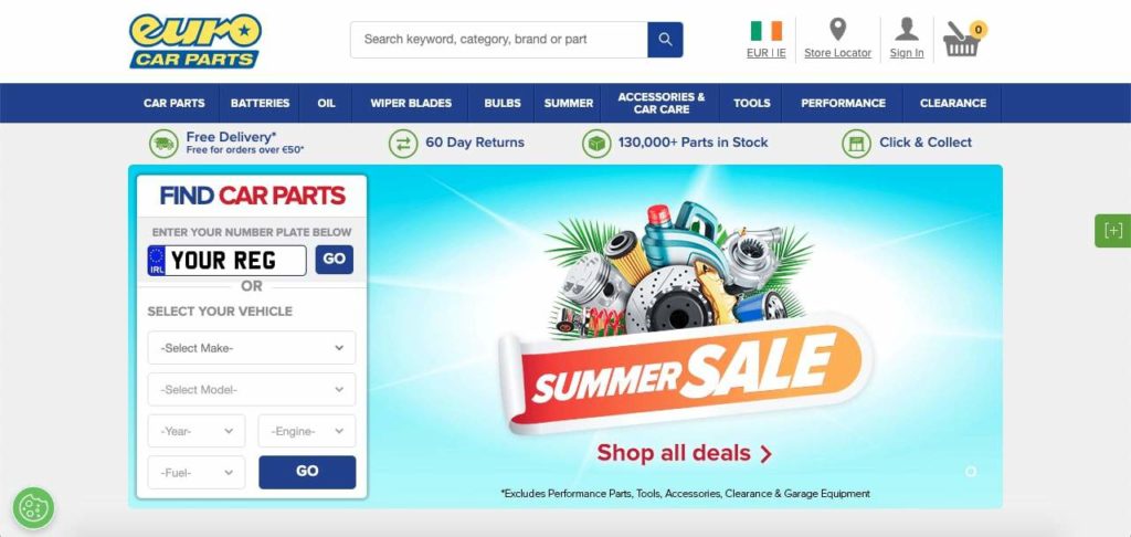 Euro Car Parts Homepage