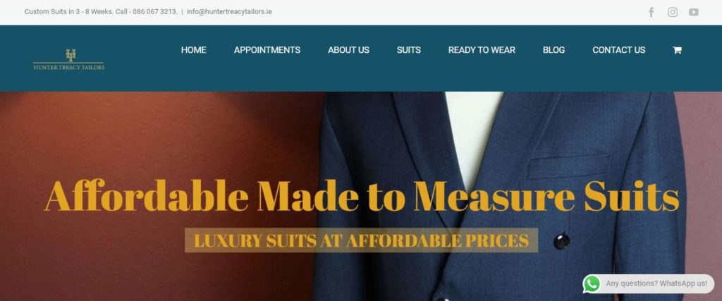 Hunter Treacy Tailors Homepage