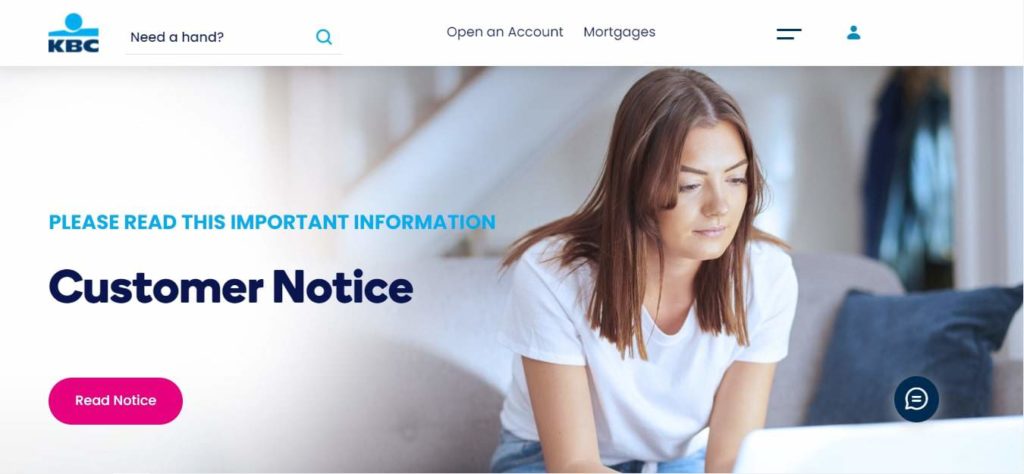 KBC Bank Ireland Homepage