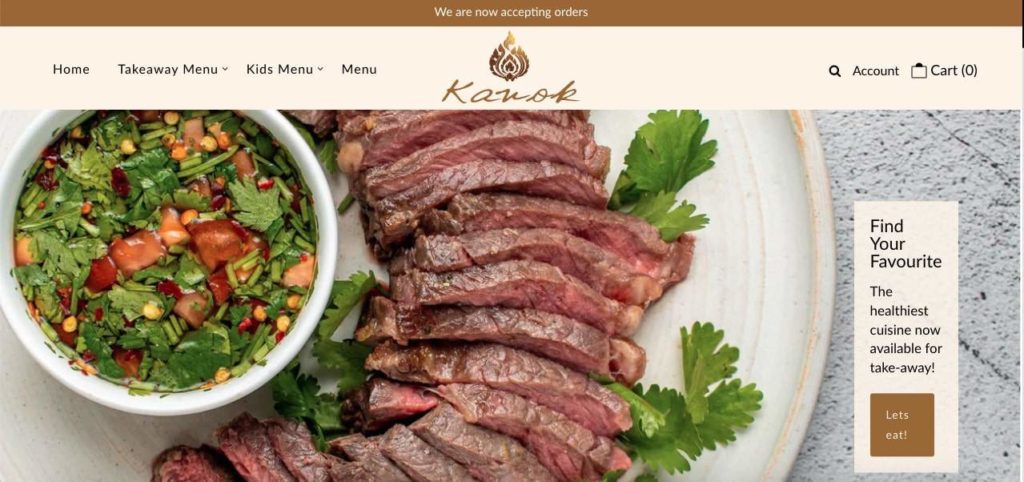 Kanok Thai Restaurant Homepage