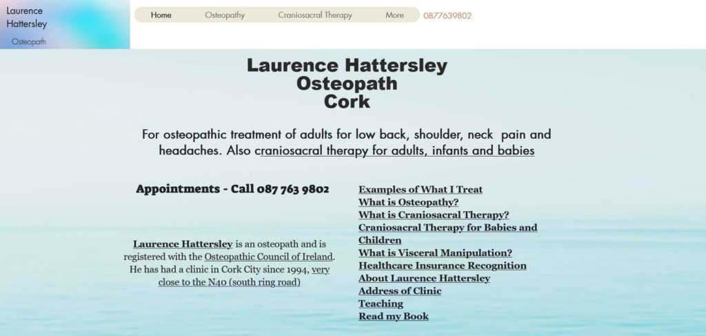 Laurence Hattersley Osteopath Cork Homepage