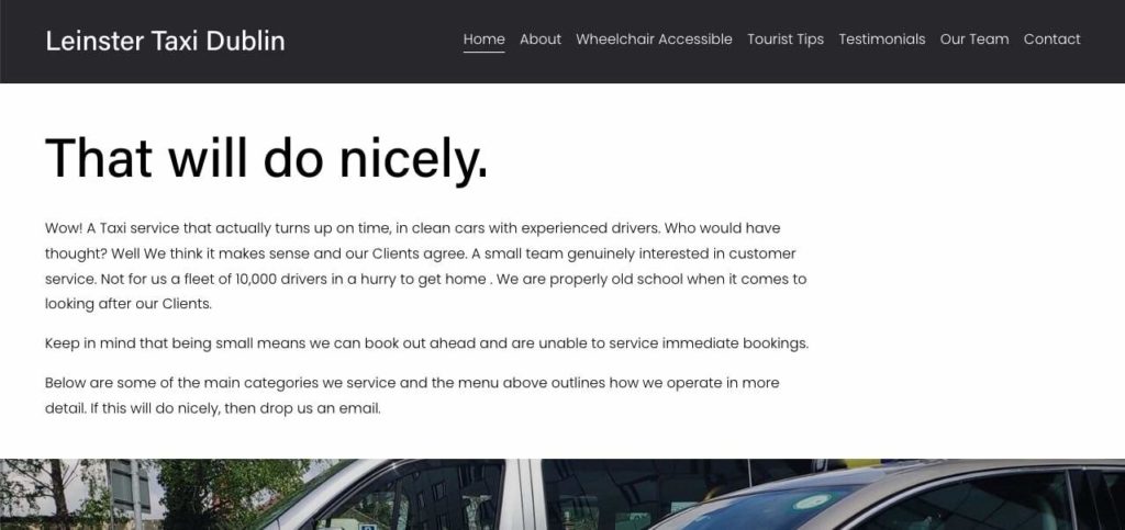 Leinster Taxi Homepage