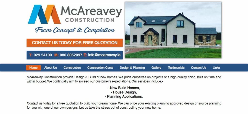 McAreavey Construction Homepage
