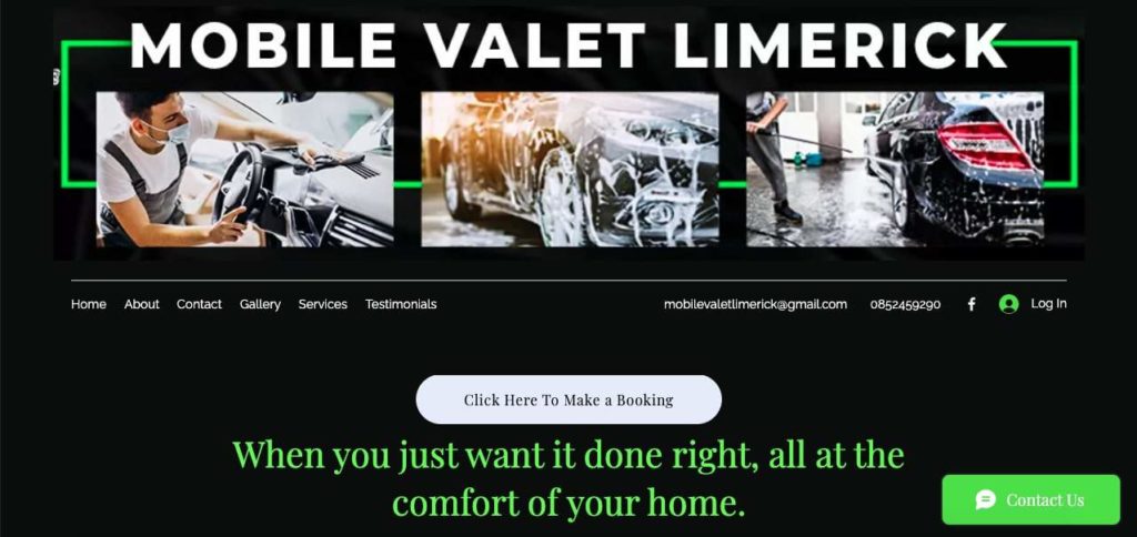 Mobile Valet Limerick Homepage