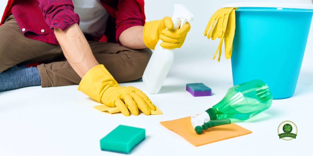 Not having designated cleaning tools for specific areas