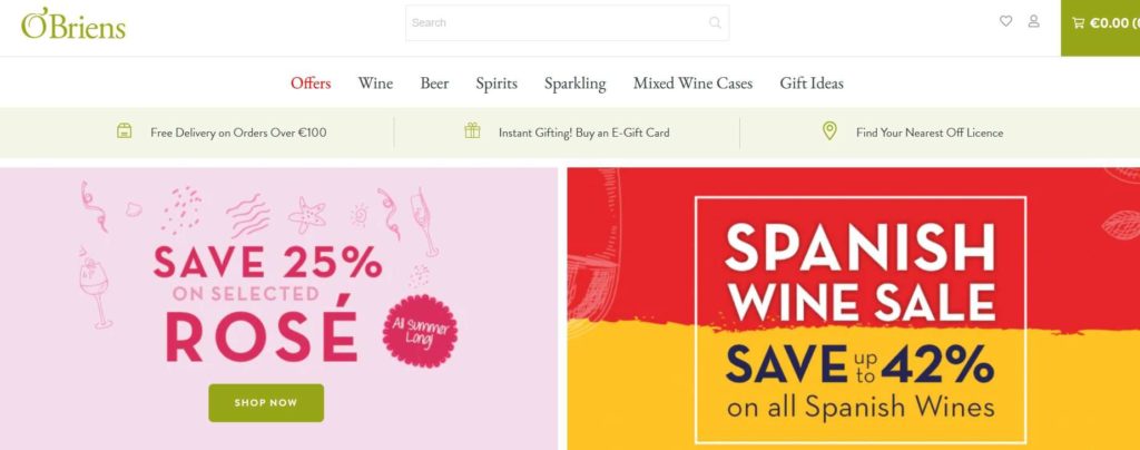 O’Briens Wine Homepage