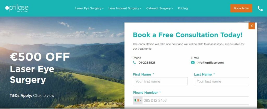 Optilase Eye Clinic Homepage