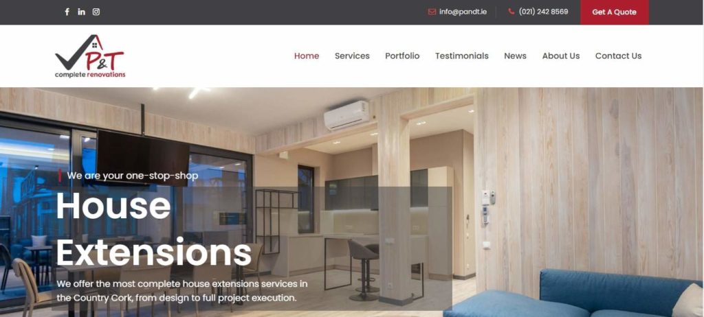 P&T Complete Renovations Homepage