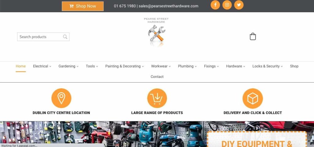 Pearse Street Hardware Homepage