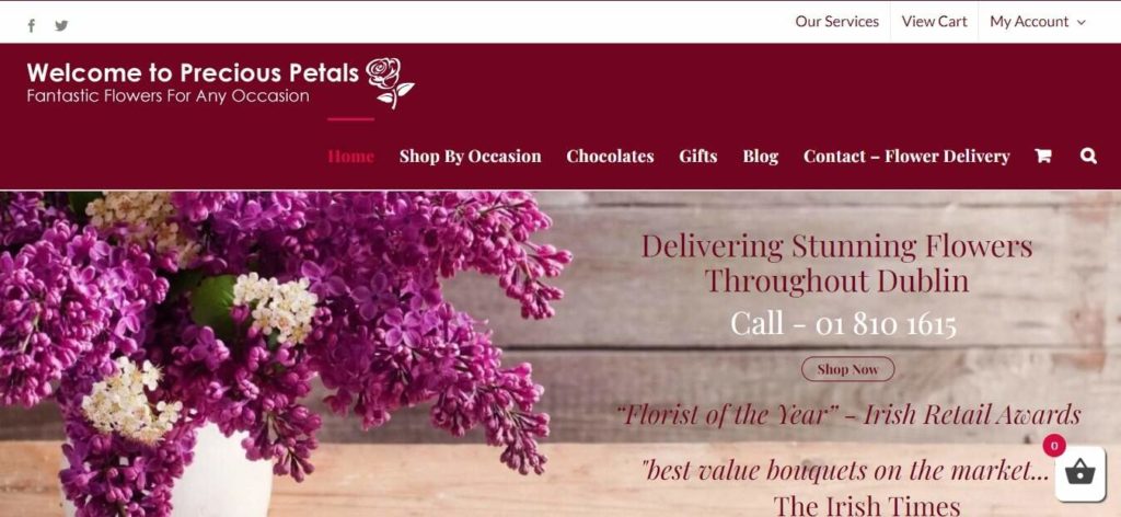 Precious Petals Florist Homepage