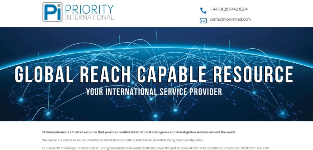 Priority International Homepage