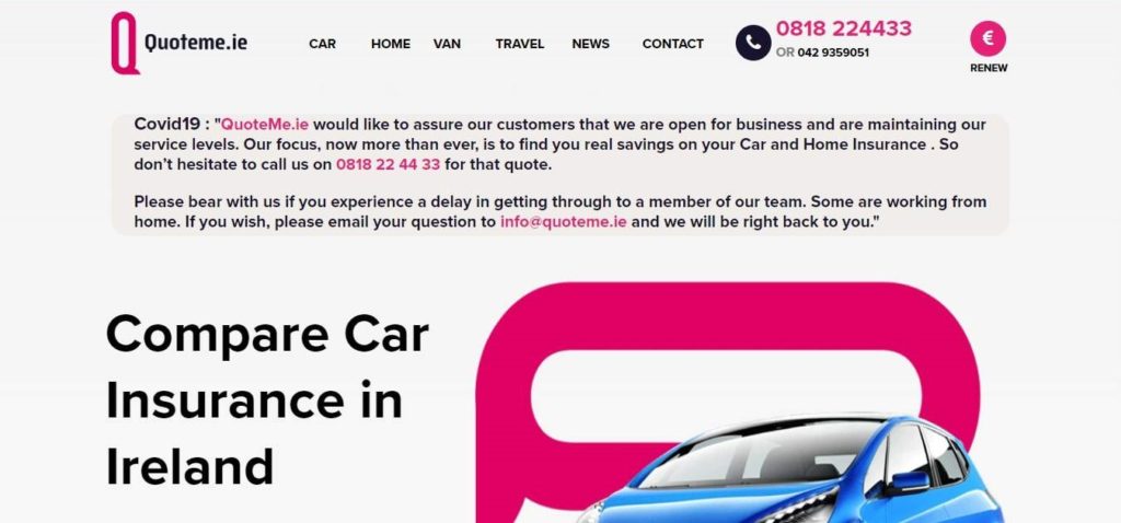 Quoteme.ie Insurance (Broker) Homepage