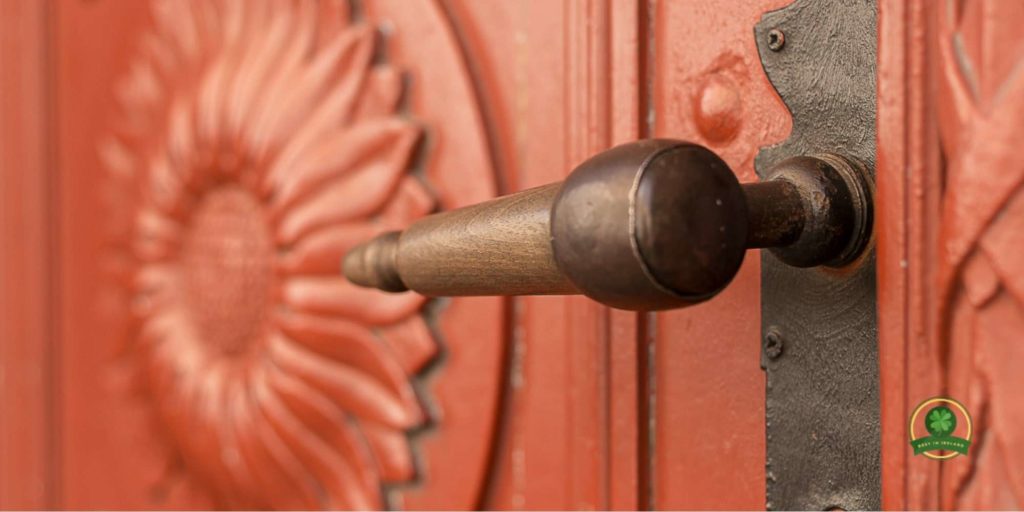Remove all the hinges, doorknobs, and other accessories