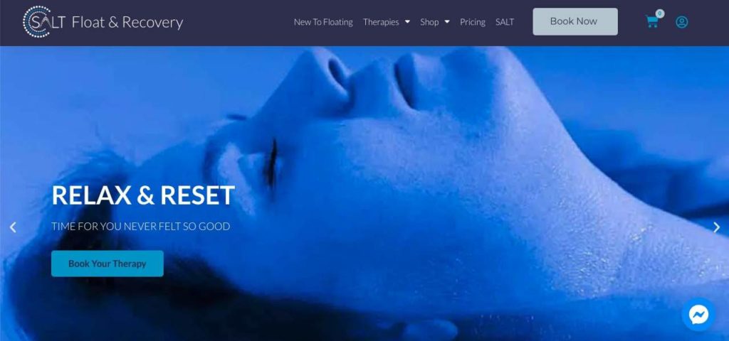SALT Float and Recovery Suites Homepage