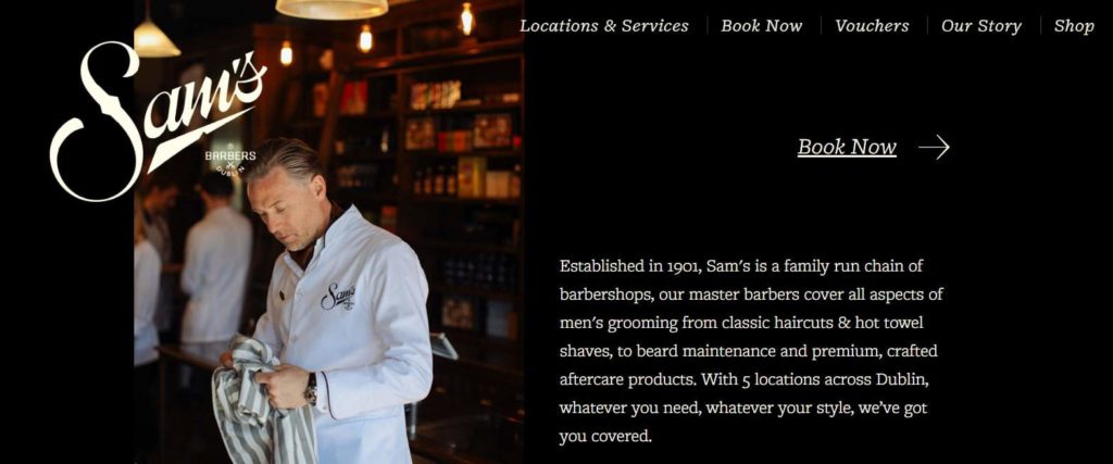 Sam’s Barbers Homepage