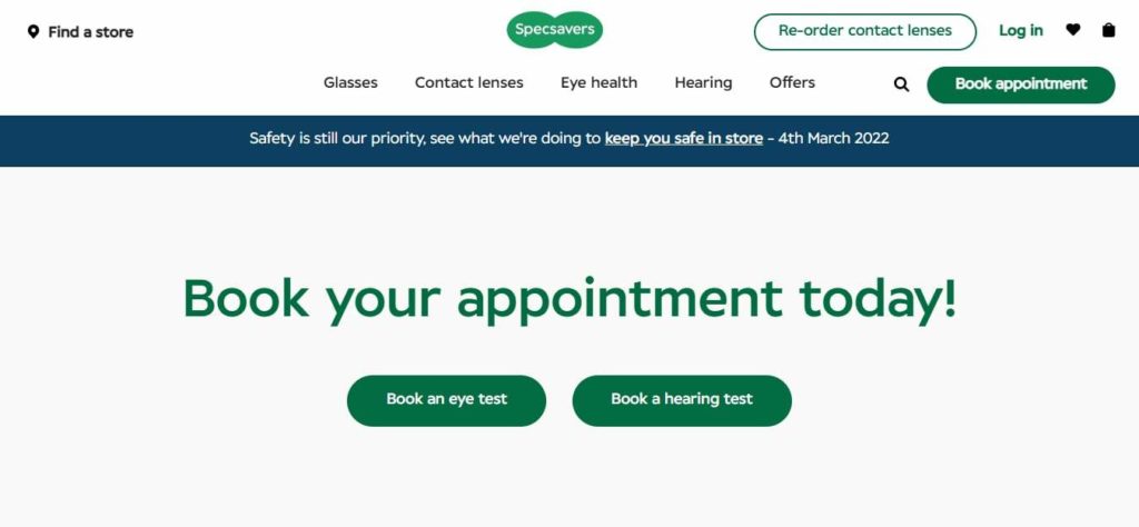 Specsavers Homepage