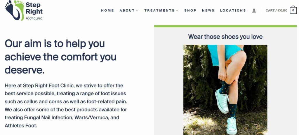 Step Right Foot Clinic Homepage