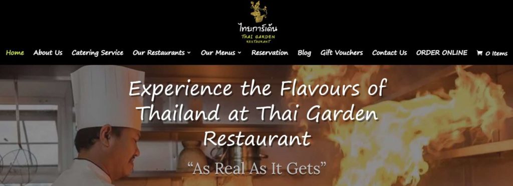 Thai Garden Restaurant Homepage