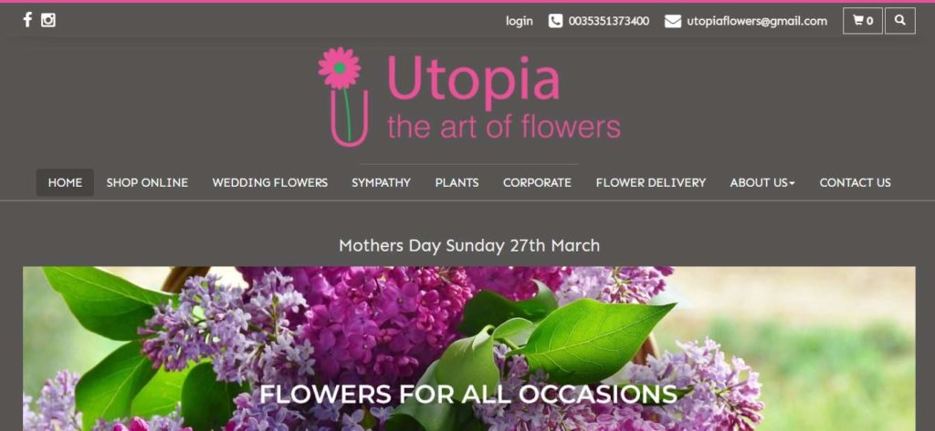 Utopia Flowers Homepage