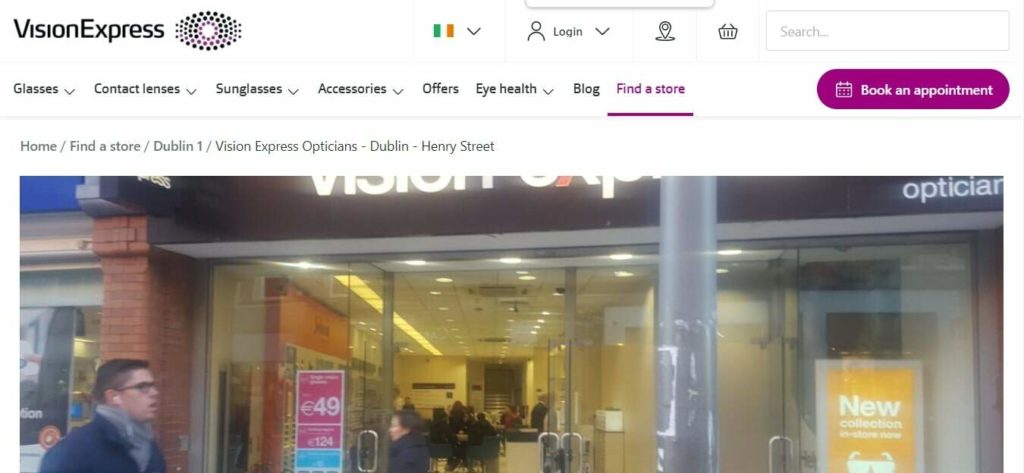 Vision Express Opticians Homepage