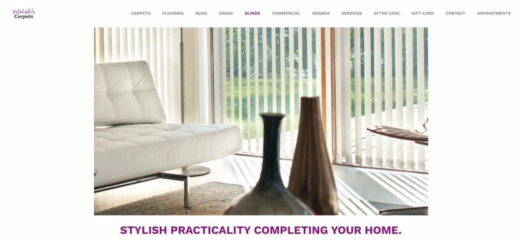 Walsh's Carpets, Flooring & Blinds Homepage
