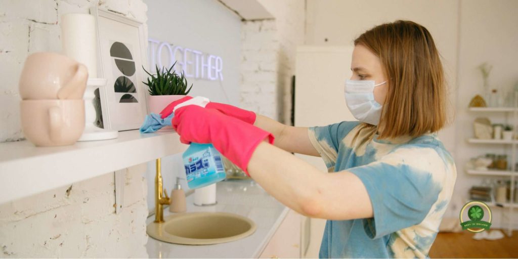 Wear a mask when you clean