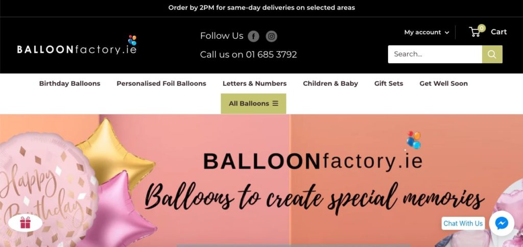 BalloonFactory.ie Homepage