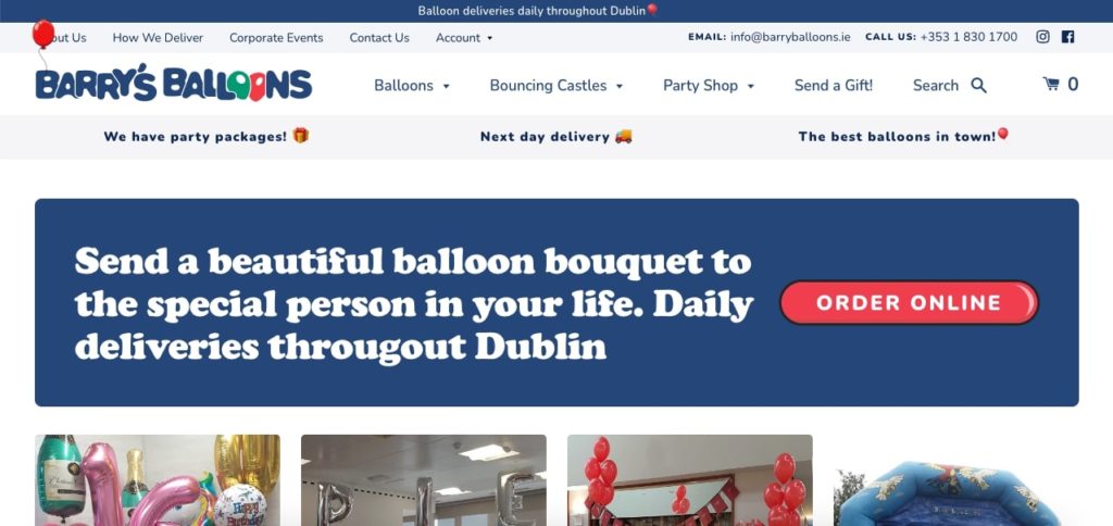 Barry’s Balloons Homepage