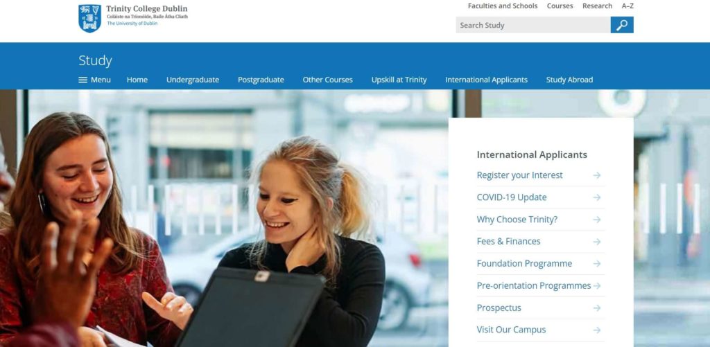 Trinity College Dublin's Homepage