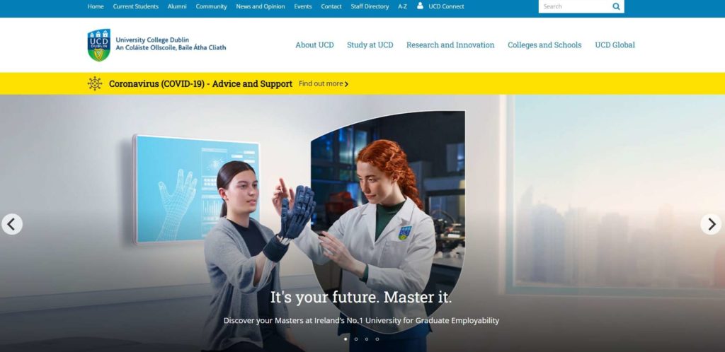 University College Dublin's Homepage