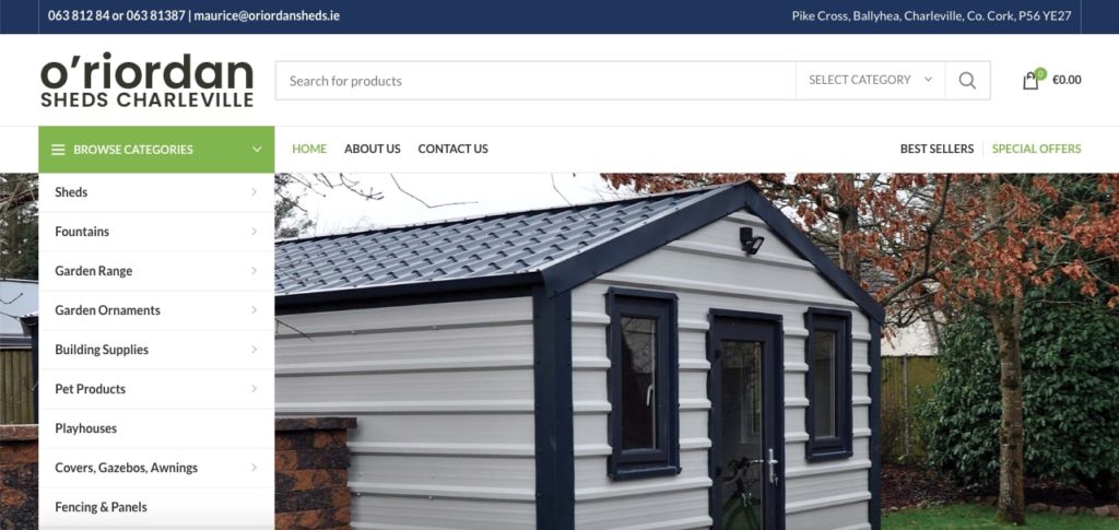 BONUS. O’Riordan Sheds Homepage