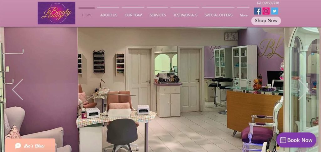 Beauty Lounge's Homepage