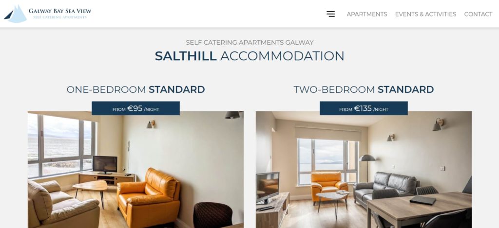 Galway Bay Sea View Apartments Homepage