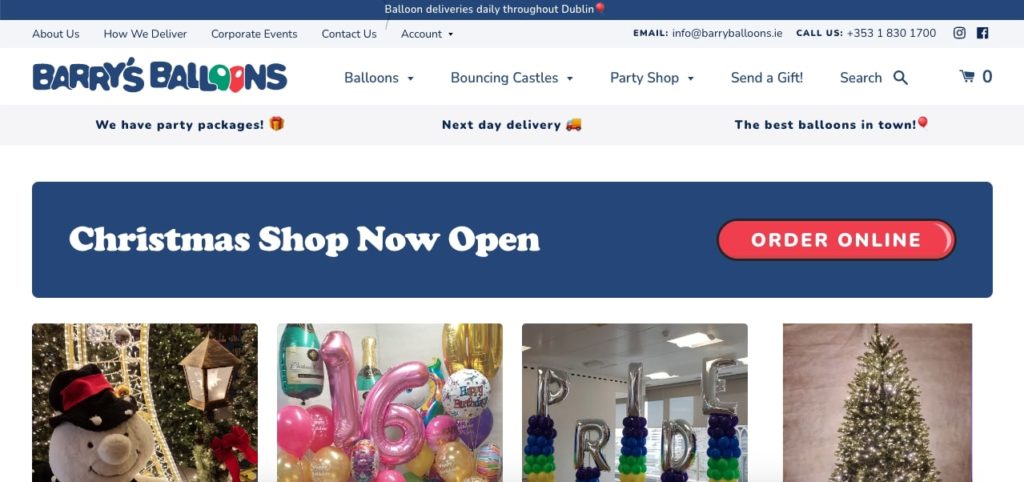 Barry’s Balloons Homepage