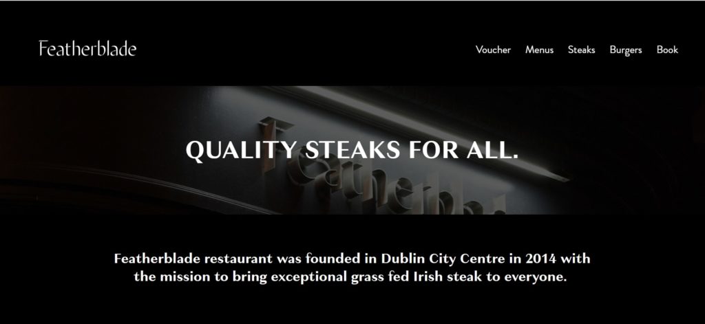 Featherblade Steak Restaurant's Homepage