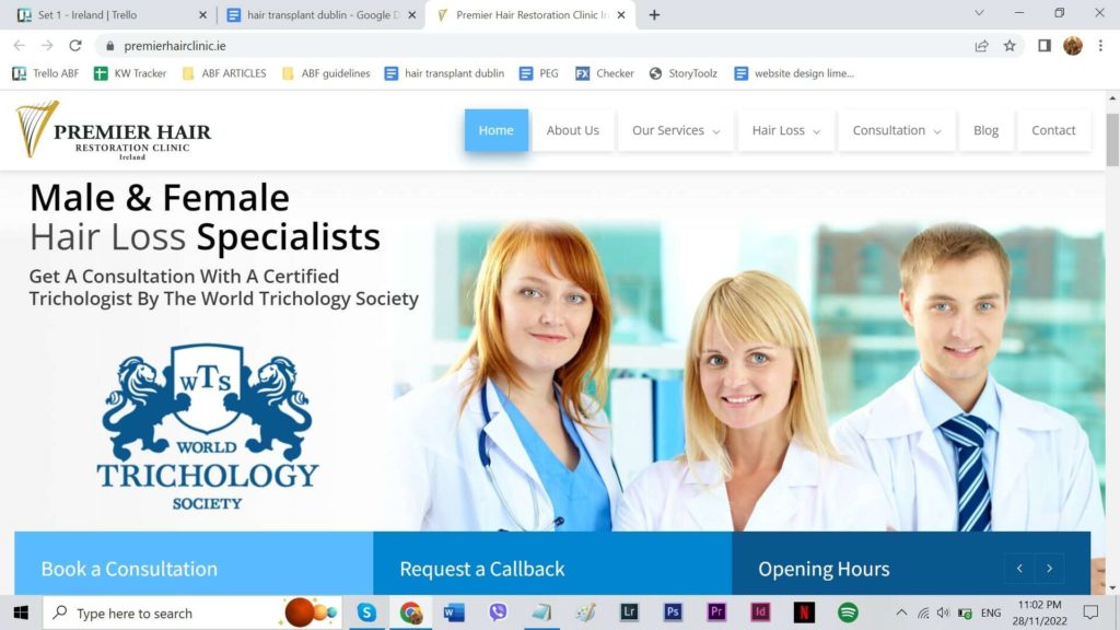 Premier Hair Restoration Clinic's Homepage