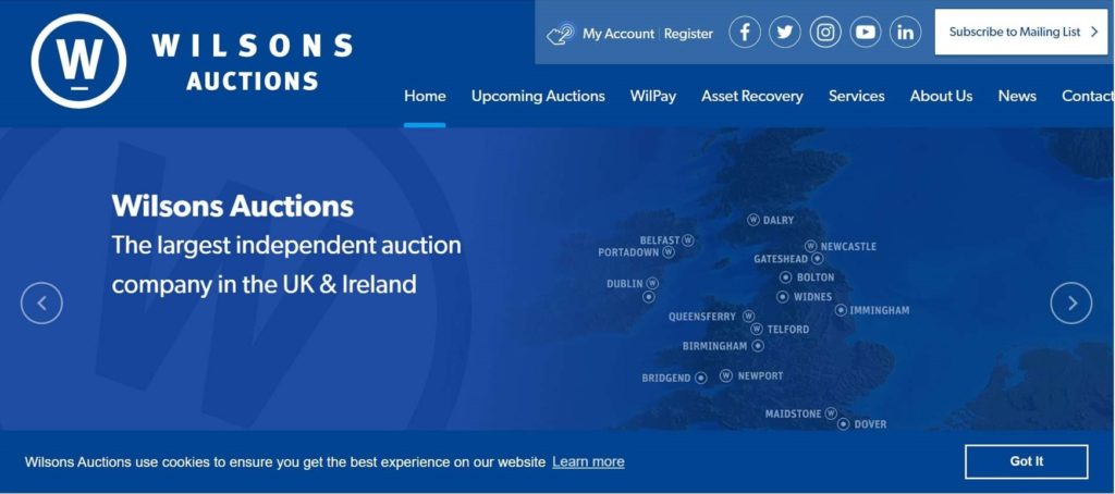 Wilsons Auctions Homepage