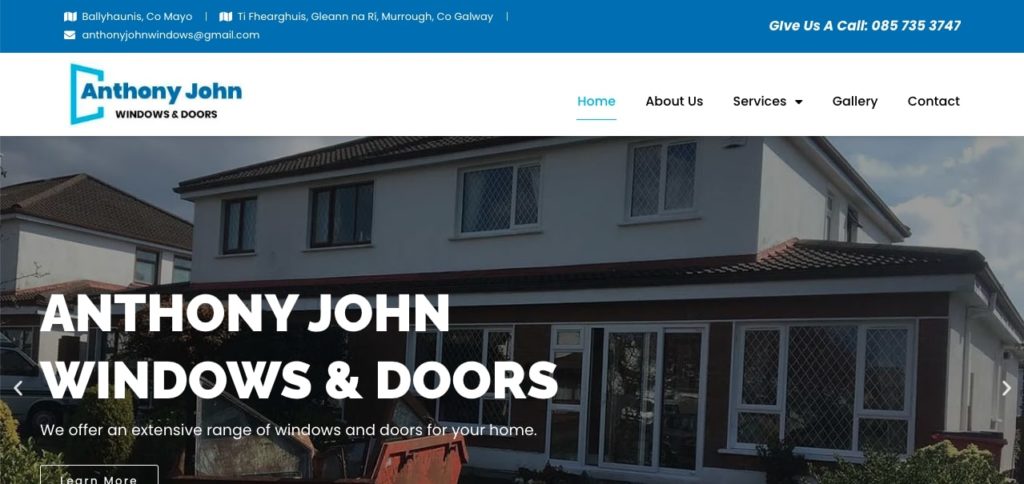 Anthony John Windows and Doors Homepage