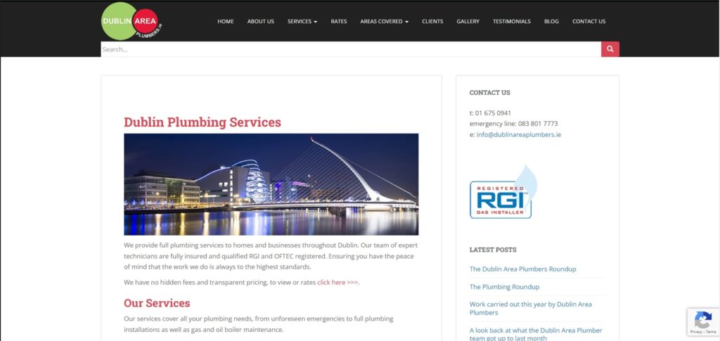 Dublin Area Plumbers Homepage