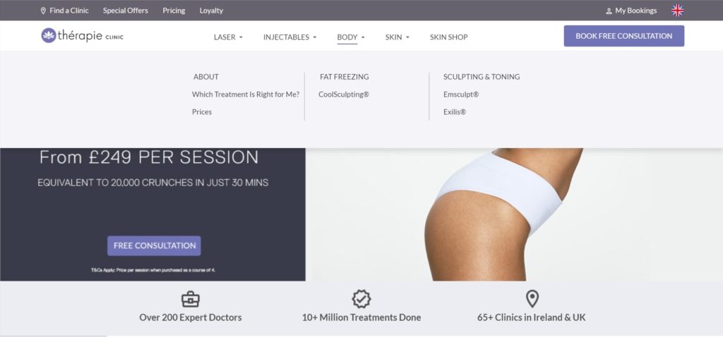 Therapie Clinic's Homepage
