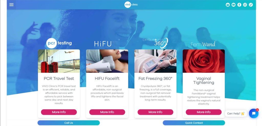 Vivo Clinic's Homepage