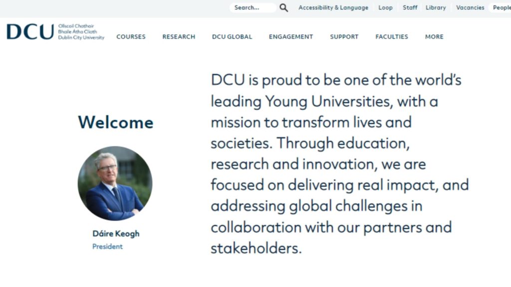 Dublin City University's Homepage