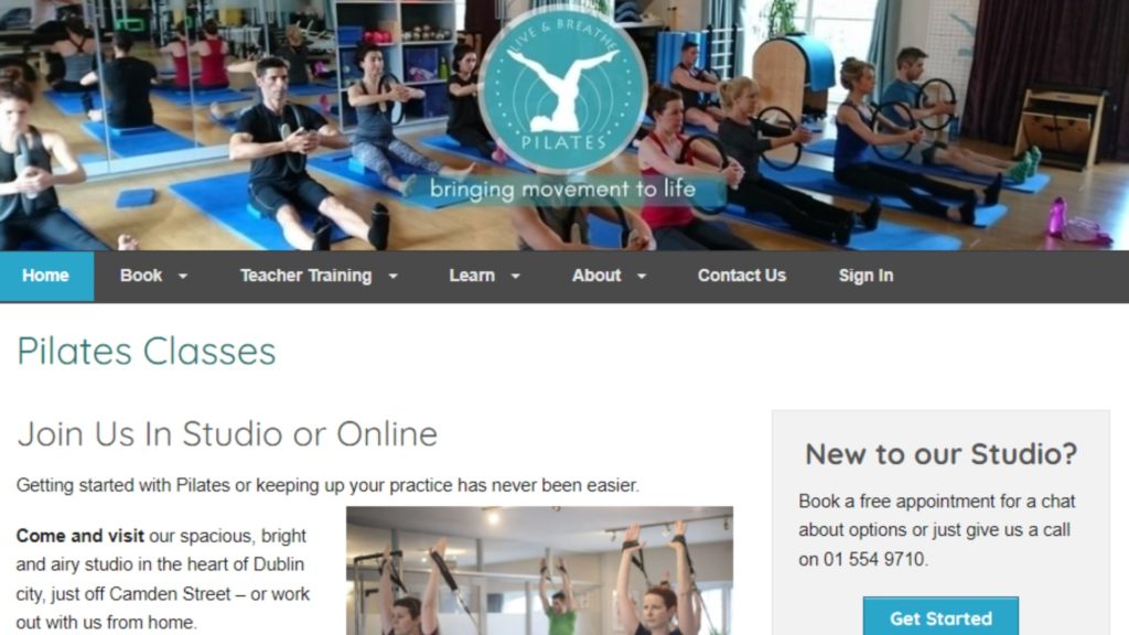 Live & Breathe Pilates Homepage