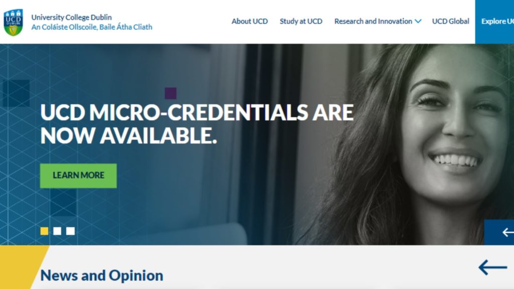 University College Dublin's Homepage
