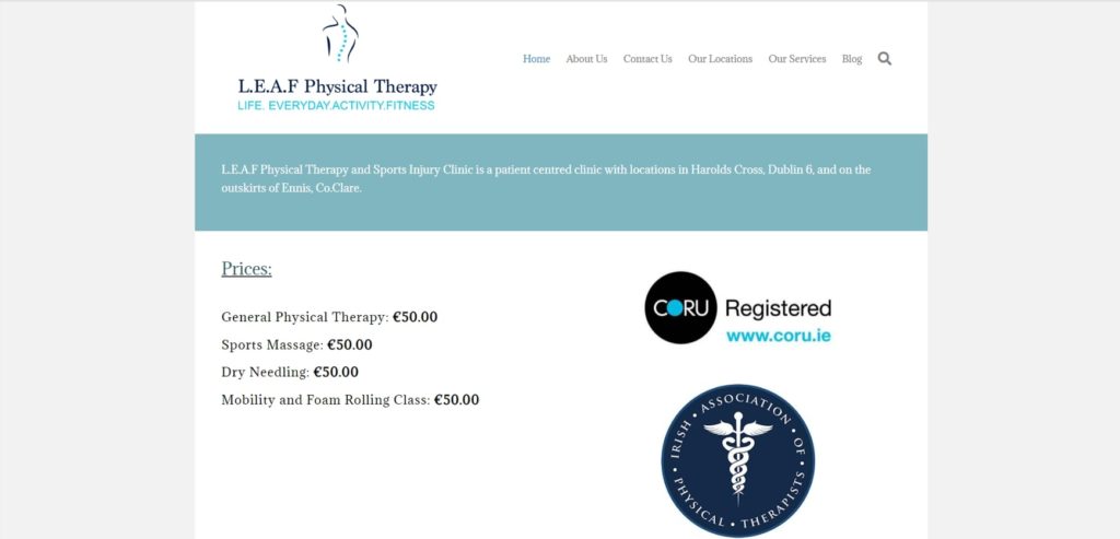 L.E.A.F Physical Therapy's Homepage