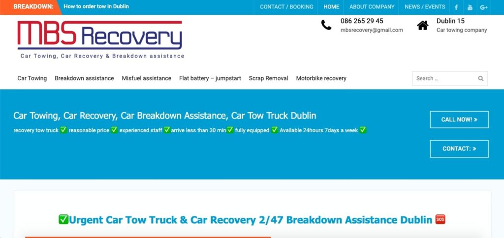MBS Car Recovery's Homepage